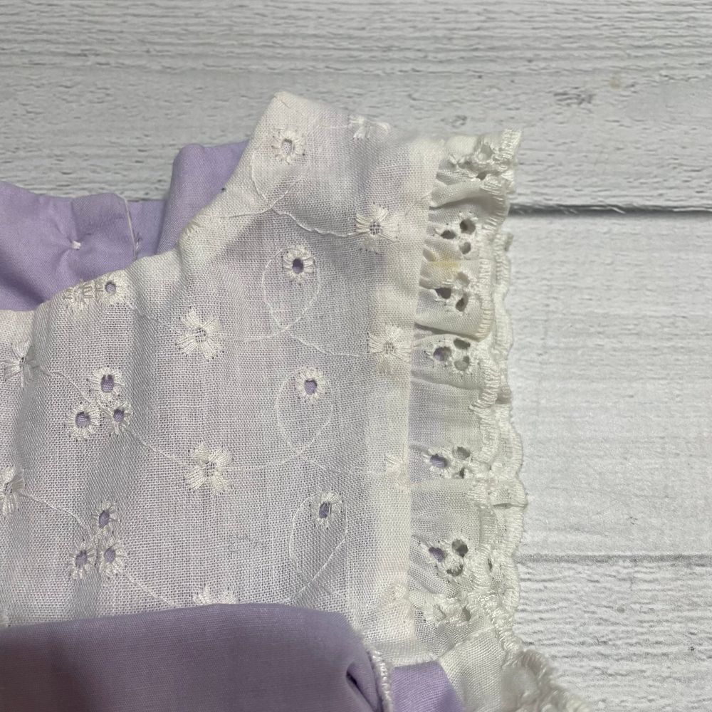 Vintage baby apron dress purple and white 18 months - Picture 4 of 8